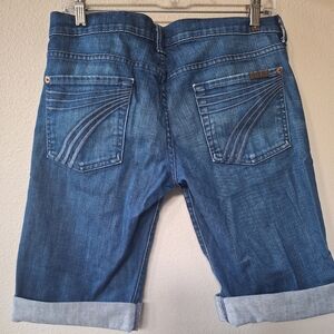 7 For All Mankind Dojo Women's Size -29- Denim Bermuda Blue Jean Denim Shorts